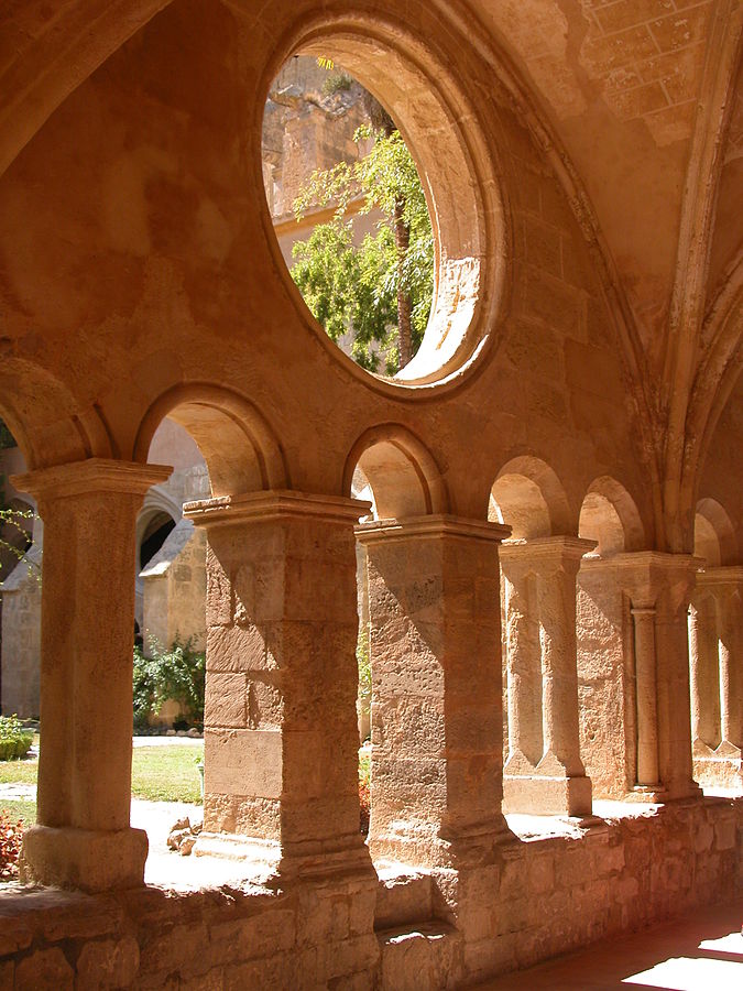 Le cloître de l'abbaye de Valmagne et ses voûtes