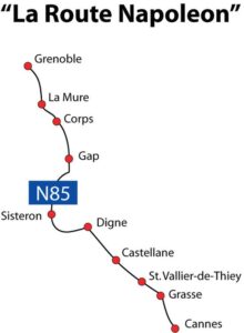 Route Napoléon de Cannes Golfe Juan à Grenoble